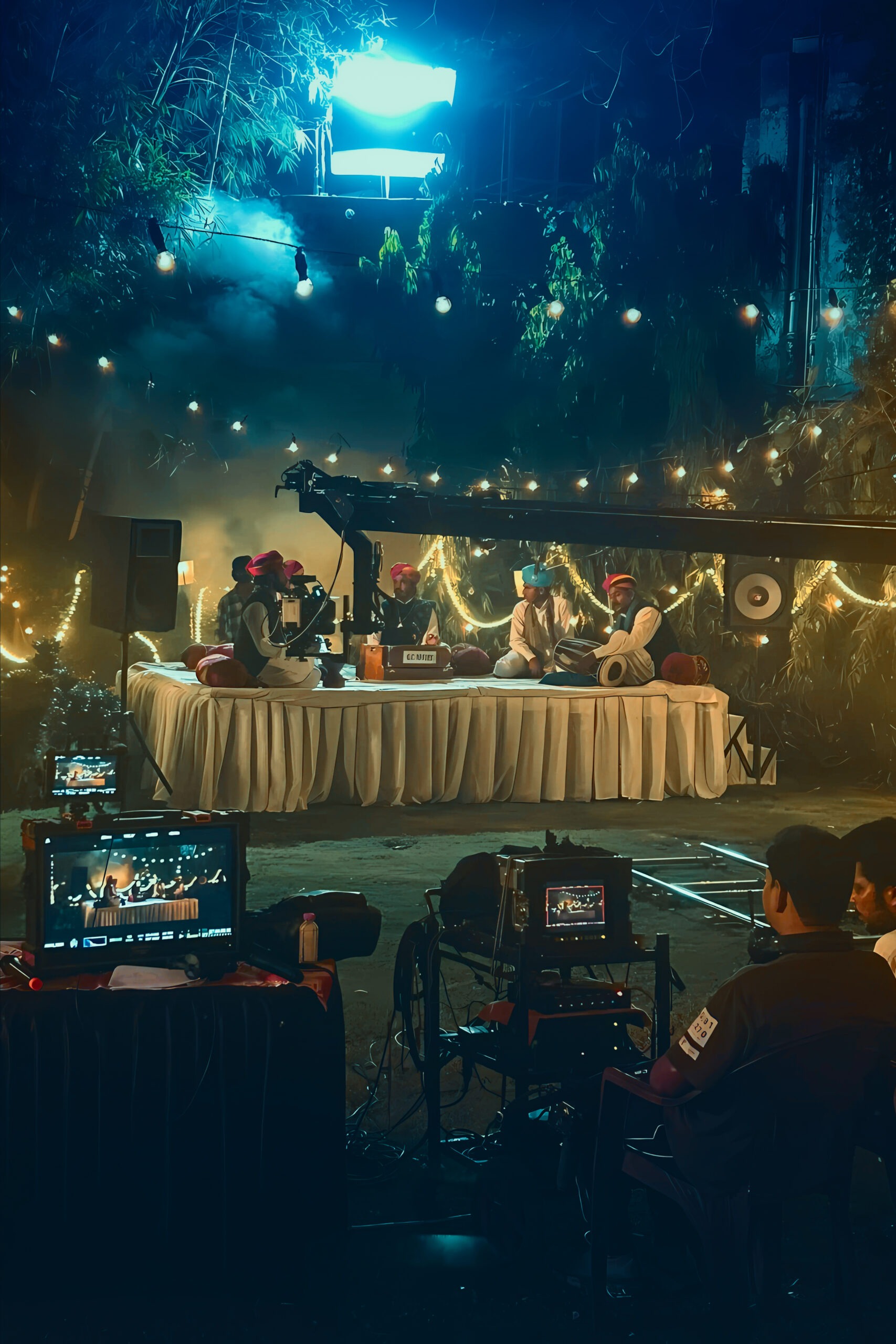 http://Film%20crew%20shooting%20a%20traditional%20harmonium%20performance%20with%20crane%20camera%20setup%20–%20Innoverse%20Media,%20Indore